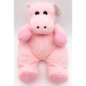 TY Baby  Pink Hippobaby Rattle Plush Lovey with Tag Protector Pillow Pal Hippo